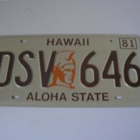 US Nummernschild Hawaii - Aloha State