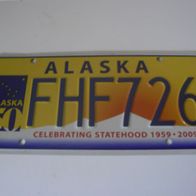US Nummernschild Alaska Celebrating Statehood