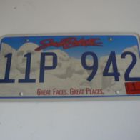 US Nummernschild South Dakota - Great Faces - Great Places