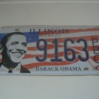 US Nummernschild Illinois - salutes President Barack Obama (Neu + OVP)