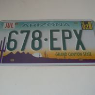 US Nummernschild Arizona - Grand Canyon State (Neu + OVP)
