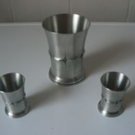 3er Set Zinnbecher 95% Zinn