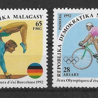 096) Madagaskar 1992 Olympia Mi. Nr. 1374/77 postfrisch