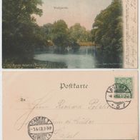 Bremen 1900 Wallpartie coloriert Gruss aus Bremen Top Karte gelaufen mit Marke