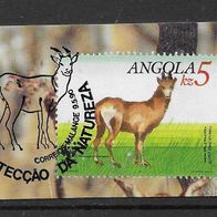 102) Angola 1990 Tiere Mi. Nr. 800 gestempelt auf Papier