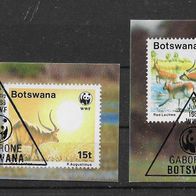 103) Botswana 1988 Tiere Mi. Nr. 432/34 gestempelt auf Papier