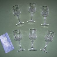6x Cristal d‘Arques Likörglas Schnappsglas Aperitiv Longchamp Kristallglas Likörkelch