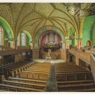 AK Lutherkirche Wiesbaden. Kirchenschiff mit Walcker-Orgel, Ansichtskarte