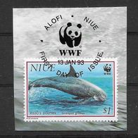 029) Niue 1993 Fische Mi. Nr. 825 gestempelt auf Papier