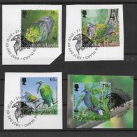 030) Salomon-Inseln 1993 Vögel Mi. Nr. 835-38 gestempelt auf Papier