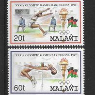 107) Malawi 1992 Olympia Mi. Nr. 601/02 postfrisch