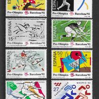 002) Spanien kleines Lot 8 Werte Olympische Spiele 1992 postfrisch