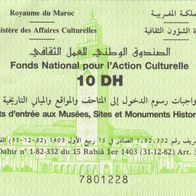 Eintrittskarte 7801228 Droits d´entrée aux Musèes Sites et Monuments Historiques 2001