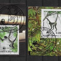036) Honduras 1990 Tiere Mi. Nr. 1085/86 gestempelt auf Papier