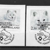 046) Finnland 1990 Tiere Mi. Nr. 1202/03 gestempelt auf Papier