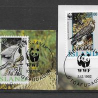 048) Island 1992 Vögel Mi. Nr. 777/79 gestempelt auf Papier
