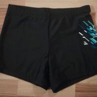 Herren-Badehose „SPORT 83“ - Schwarz mit blauem Print | Größe XL