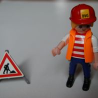 Playmobil - Bauarbeiterin U2 mit Baustellenschild, BVG-Edition 2015