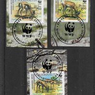 053) Somalia 1992 Tiere Mi. Nr. 437/38/39 gestempelt auf Papier