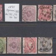 Briefmarken Deutsches Reich 1872 I , 1 Groschen großer Schild 1875/77 9 Marken