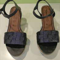 Sandalen mit Keilabsatz blau Tamaris