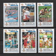 063) Grenada-Grenadinen 1992 Olympia Mi. Nr. 1535/38/39/40/41/44 postfrisch