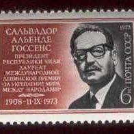 Sowjetunion 1973. MiNr. 4179: zum Tode von Salvador Allende