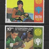 079) Bhutan 1979 Jahr des Kindes Mi. Nr. 728/30 postfrisch