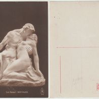 Skulptur DER KUSS Foto AK um 1916 Emil Renker Verlag Friedrich O Wolter Berlin Top