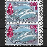 017) Slowakei 2011 Autos Mi. Nr. 665 senkr. Paar gestempelt