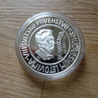 Jugoslawien/ Serbien 1000 Dinara 1985 Silber PP "Skiflug- WM Planica" NO. 2