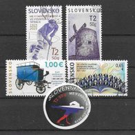 019) Slowakei 2019-25 Posten/Lot 5 Werte gestempelt