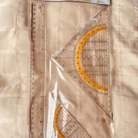 Geometrie-Set: Geodreieck, Techniker-Geodreieck m. Griff, Lineal, neu