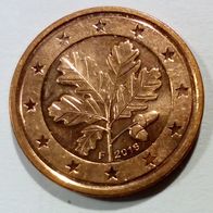 EURO BRD 2016 F 2ct (H0019) Präg. F Suttgart 0,02€ Zwei-Cent zirk. Geldbörsenqualität
