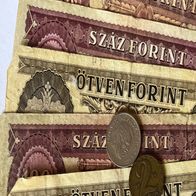 Forint Bankmoten und Münzen aus Ungarn