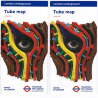 London Tube U-Bahn Sammelobjekt Taschenpläne Ausgabe hier 06/2016: 2 Stück NEU!