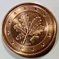 EURO BRD 2021 A 2ct (H029) Präg. A Berlin 0,02€ Zwei-Cent zirk. Geldbörsenqualität