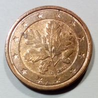 EURO BRD 2002 G 1ct (H34) Präg. G Karlsruhe 0,01€ Ein-Cent zirk. Geldbörsenqualität
