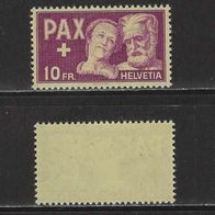 Schweiz 1945, MiNr: 459 PAX Höchstwert aus dem Satz sauber postfrisch, 200, M€ (1)