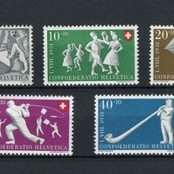 Schweiz 1951, MiNr: 555 - 559 sauber postfrisch (1)