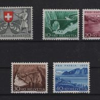 Schweiz 1953, MiNr: 580 - 584 sauber postfrisch (1)