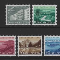 Schweiz 1955, MiNr: 613 - 617 sauber postfrisch (1)