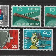 Schweiz 1957, MiNr: 637 - 640 mit 638b sauber postfrisch (2)