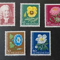 Schweiz 1958, MiNr: 663 - 667 sauber postfrisch (1)