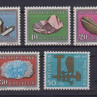 Schweiz 1960, MiNr: 714 - 718 sauber postfrisch (1)