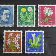 Schweiz 1960, MiNr: 722 - 726 sauber postfrisch (1)