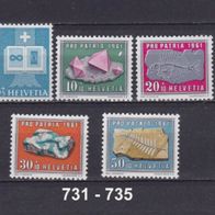 Schweiz 1961, MiNr: 731 - 735 sauber postfrisch (1)