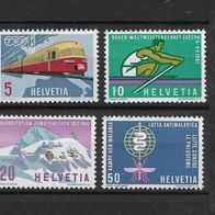 Schweiz 1962, MiNr: 747 - 750 sauber postfrisch und frankiergültig (1)