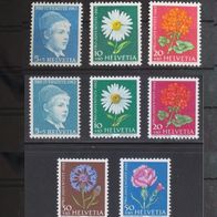Schweiz 1963, MiNr: 786 - 790 alle x und y-Werte sauber postfrisch (1)