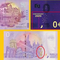0 Euro Schein Wuppertal XEPA 2020-1 Anniversary Nr 4516